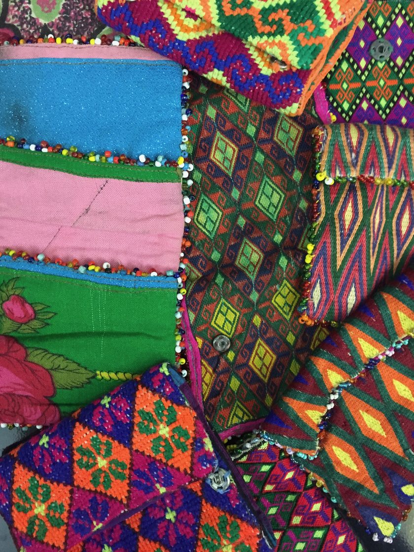 Close-up of Bamiyan textile and beadwork patterns